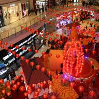 Kínai Újév dekoráció a plázában